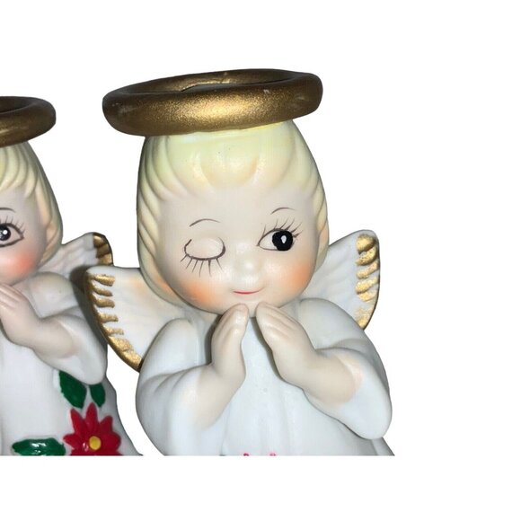 Ceramic Angel Bells Each with Unique Eyes Taiwan Set of 3 - Picture 4 of 10